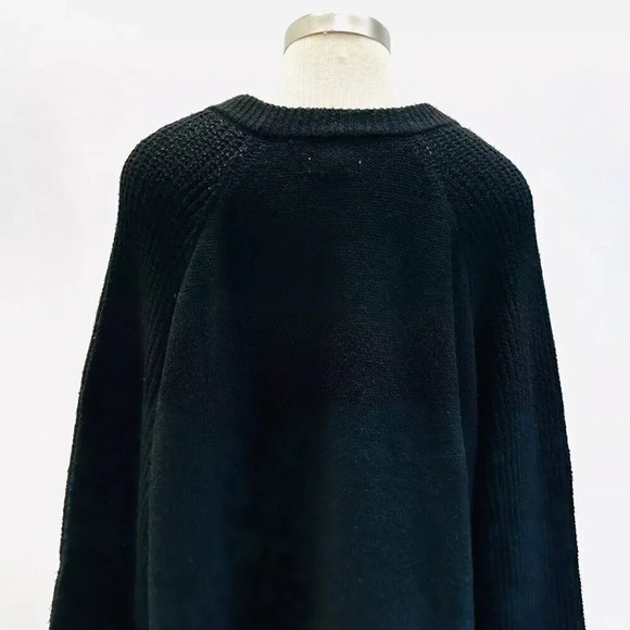 NWT SONOMA Women Long Sleeve V-Neck Pullover Oversized Black Sweater Plus Sz 2X - Picture 8 of 11